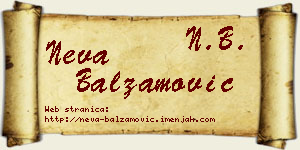 Neva Balzamović vizit kartica